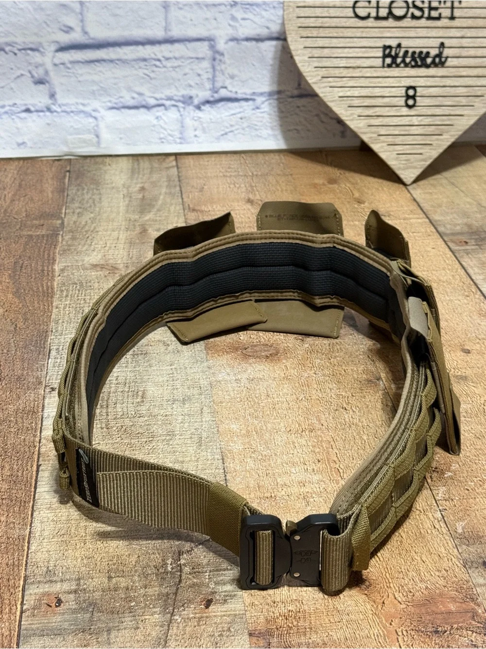 Zero Foxtrot TAC Belt (Tac Gun Belt), size Medium, in coyote brown / tan